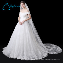 Lace Appliques Sequined Beading Pearls Veil Wedding Bridal Long